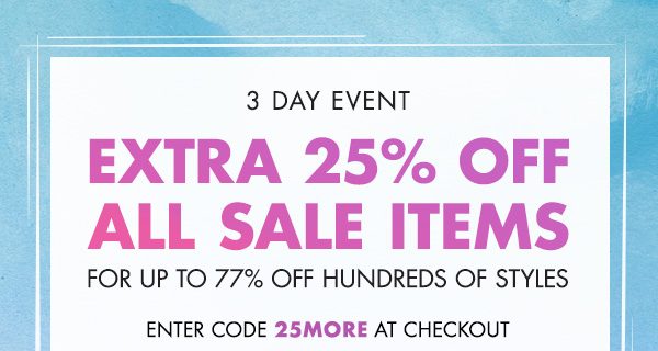 Extra 25% к распродаже на Shopbop